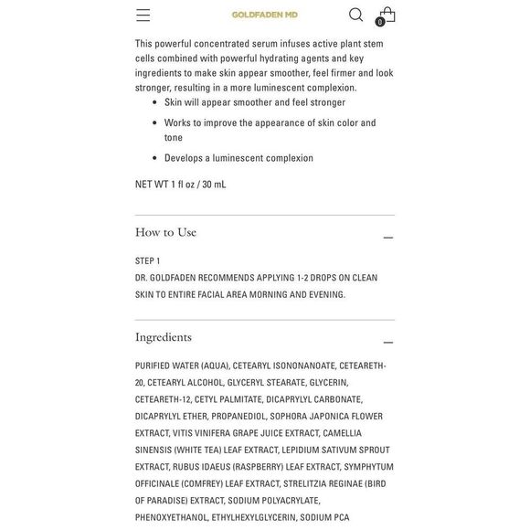 Goldfaden MD Plant Profusion Supreme Serum Full Sz 1oz Anti-aging Facial Rx NIB - Picture 3 of 10